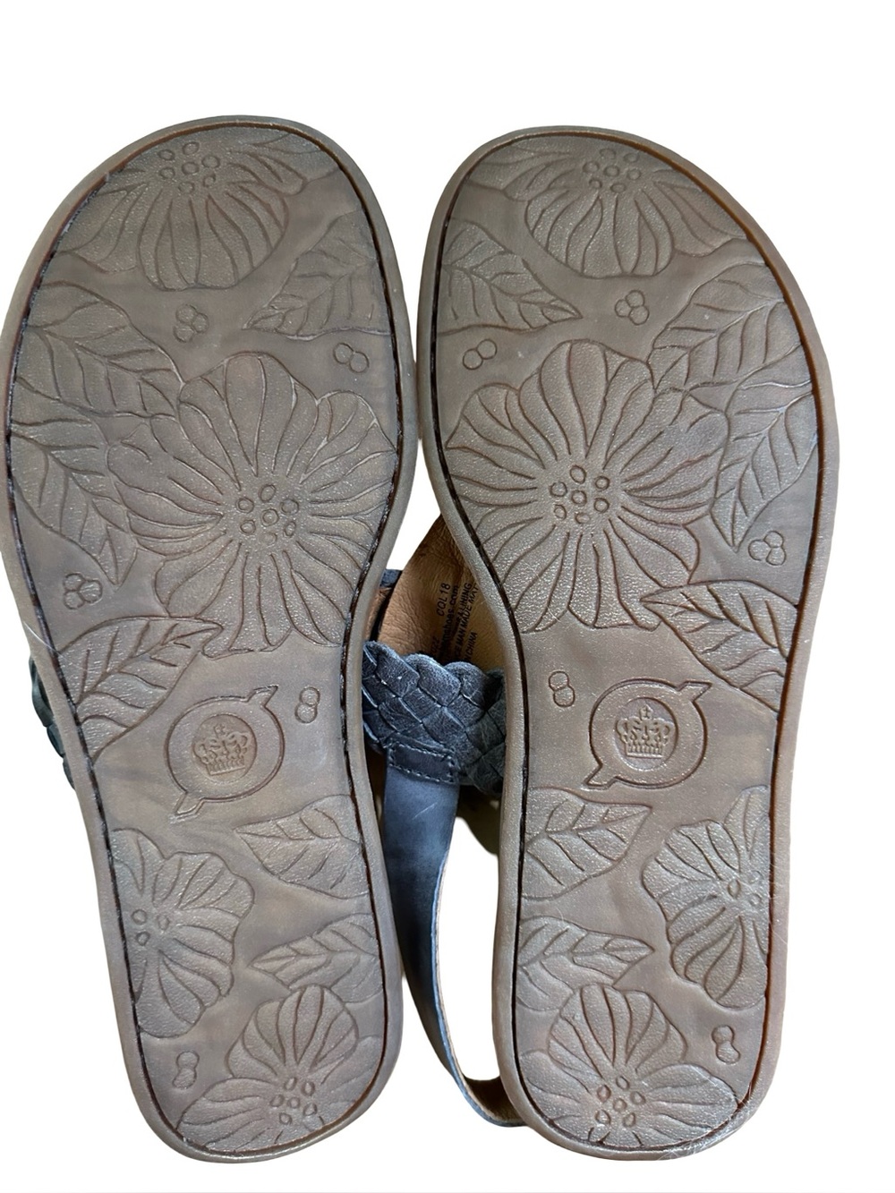 NWT Born Leather Braided Thong Sandal Gray Sz 9 - Picture 7 of 8